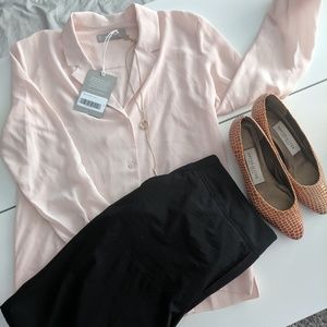 NtW Everlane Silk Notch Button Down